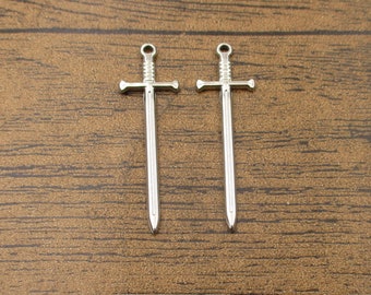 2 Stainless Steel Sword Charms-SS1061