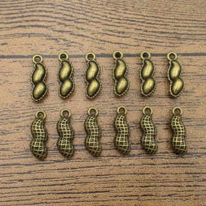 20 Peanut Charms,Antique Bronze Tone-RS1134