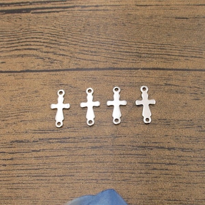 4 Edelstahl Kreuz Verbinder Charms-SS1075