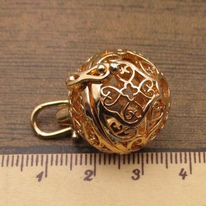 1 Cage Locket,Filigree Cage PendantFitting 14-16mm Beads KC Gold-TS270 image 4