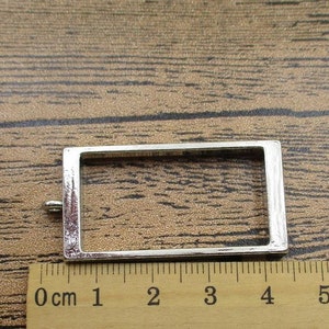 2 Rectangle Open Bezel Pendants-18x33mm,locket Frame,antique Silver ...