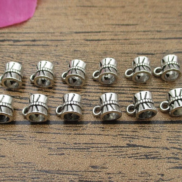 20 Bail Beads Antique Silver Tone -RS801