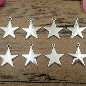 20 Star Charms,Antique Silver Tone-RS511