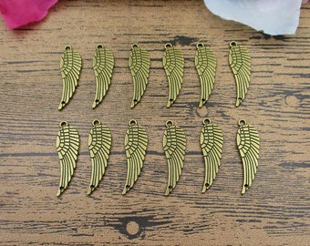 20 Wing Connector Charms Antique Bronze Tone Double Sided-RS622