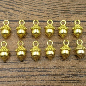 BULK SALE! 100 Acorn Charms Gold Color-RS068