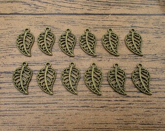 30 Blatt Charms, antike Bronze Ton, doppelseitig-RS906