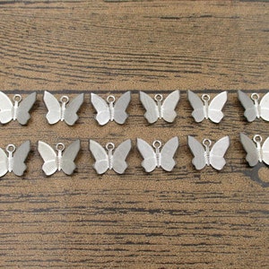 12 Butterfly Charms ,Dark Silver Tone 3D Charms-RS1062
