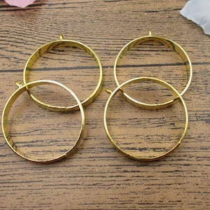 BULK SALE! 20 Round Open Bezel Pendants-37x34mm,Locket Frame,Gold Tone-TS155