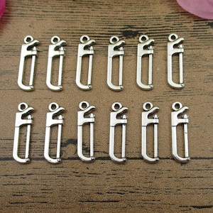 20 Saw Charms,Antique Silver Tone Double Sided-RS568