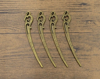 4 horquillas de bronce antiguo-Marcadores-Vintage Estilo-RS845N