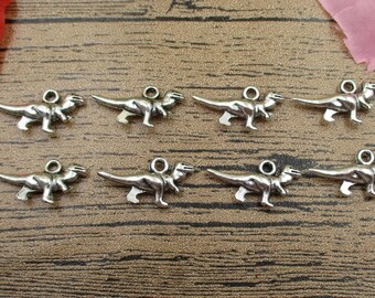 30 Dinosaur Charms,Antique Silver Tone-RS214