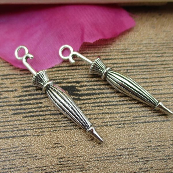 20 Umbrella Charms,Antique Silver Tone,3D Charms-RS417