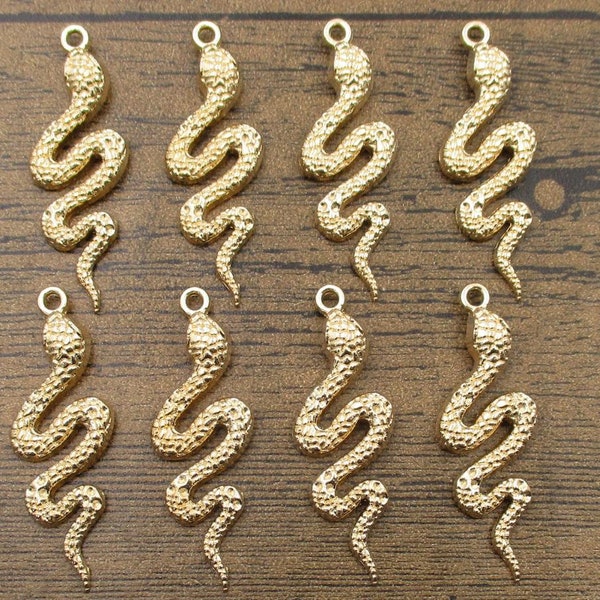 8 Snake Charms,KC Gold-RS408