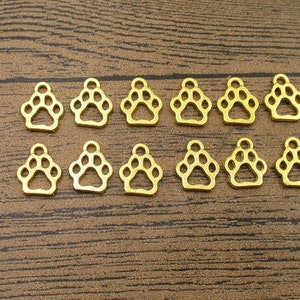 30 Bär Füße Charms,Gold Farbe,doppelseitig-RS523