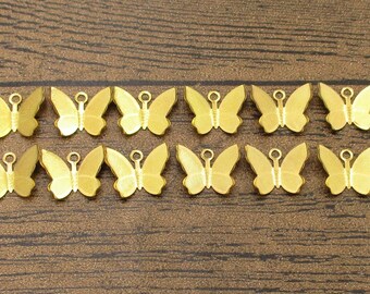 BULK SALE! 100 Butterfly Charms ,Gold Color 3D Charms-RS1062