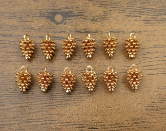 20 Pine cone Charms KC Gold,3D Charms-RS1350