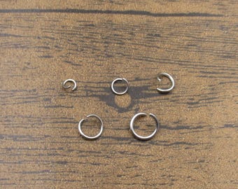 100 roestvrijstalen ringetjes, 5 maten (van 4 mm - 8 mm) - GS016