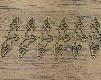 6 Big Bat Charms,Antique Bronze Tone-RS1041