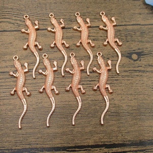 8 Lizard Charms,Rose Gold Color-RS944