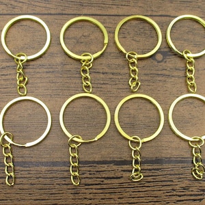 8 Key Rings Pattern With Extended Chain,Gold Color-GS017