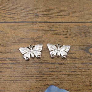 2 pingentes de borboleta de aço inoxidável-SS1072
