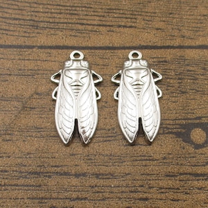 2 Edelstahl Charms,Cicadas-SS1055