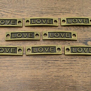 8 Buchstaben Anschluss Liebeszauber, antike Bronze-Ton-RS820