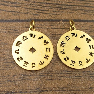 2 charmes en acier inoxydable, Constellation Pendentifs Gold Color-SS1034