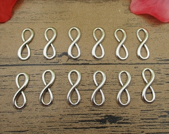 50 Unendlichkeit Verbinder Charms, antikes Silber Ton-RS344