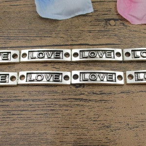 8 LOVE Buchstaben Verbinder Charms,Antik Silber Ton-RS820