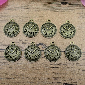 12 Clock Charms ,Antique Bronze Tone-RS487
