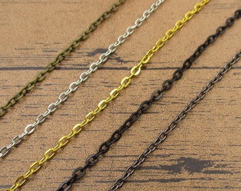 O-ring Chains Single Link: 3x4mm Jewelry Making Materials 5 Colors Available- 5M(16Ft)