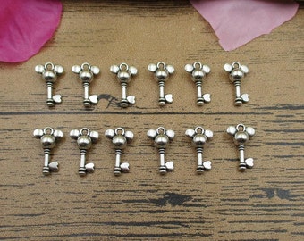 BULK SALE! 100 Mickey Key Charms Antique Silver Tone-RS443