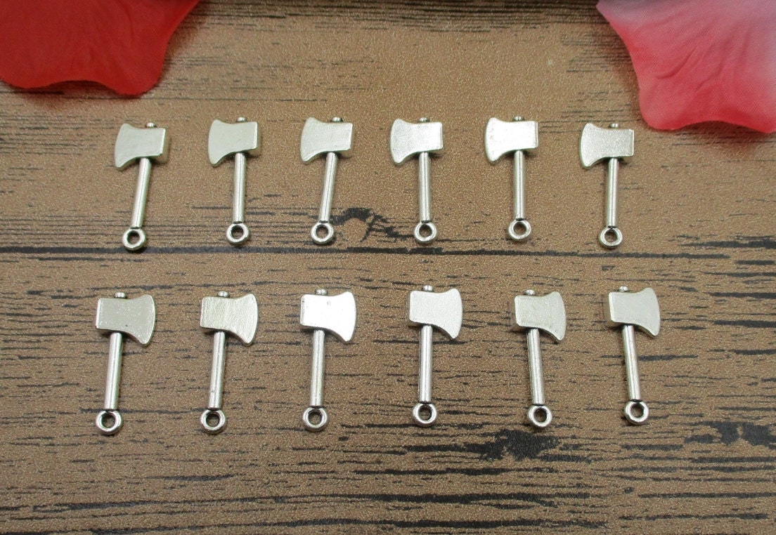 30 Axe Charms , Antique Silver Tone,double Sided-rs342 - Etsy 30 Axe Charms , Antique Silver Tone,double Sided-rs342 - Etsy