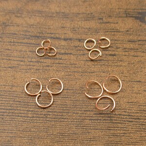 100 Stainless Steel Jump rings,4 Sizes(From 4mm-8mm)Rose Gold Color-GS016