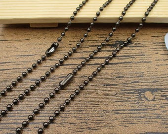 4 Finished Dark Silver Ball Chains-2.4mm,Necklace Chain,45CM-70CM Length  Bracelet Chains-CS049