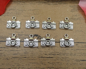 30 kameraberlocker, antik silvertoning - RS341