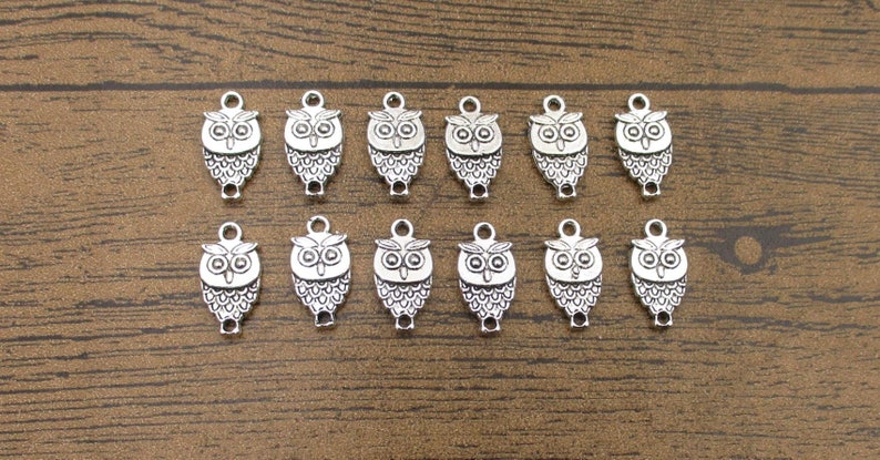 30 Owl Charmsantique Silver Tone Double Sided Rs416 Etsy 30 Owl Charmsantique Silver Tone Double Sided Rs416 Etsy