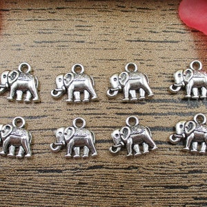 30 Elefant Charms,Antik Silber Ton,doppelseitig-RS129