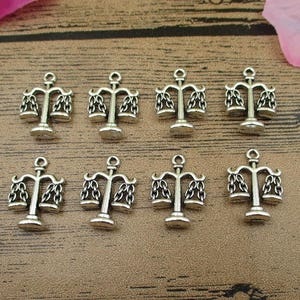 20 Scale Charms, Antique Silver Tone Double Sided -RS584