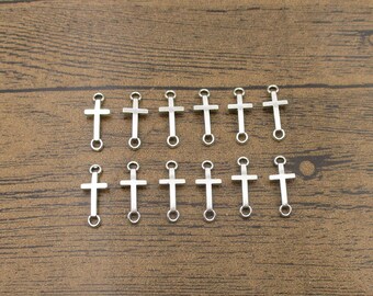 20 Cross Connector Charms,Antique Silver Tone-RS1440