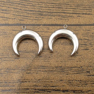 2 Amuletos lunares de acero inoxidable-SS1050