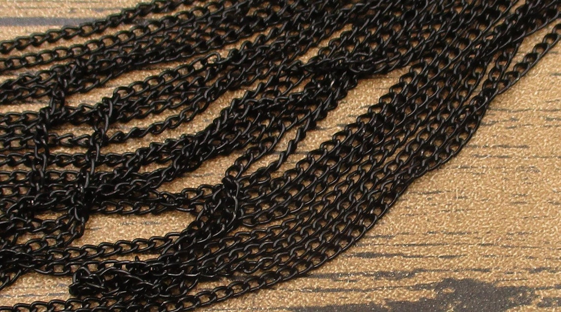 5M Length Black Cable Link Chains1.5x2.0mmchain for Jewelry Etsy