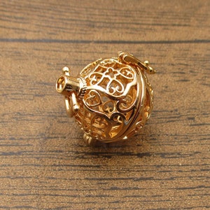 1 Cage Locket,Filigree Cage Pendant(Fitting 14-16mm Beads) KC Gold-TS270