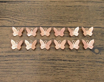 VENTE EN VRAC! 100 Butterfly Charms , Rose Gold Color 3D Charms-RS1062