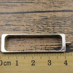 2 Slender Rectangle Open Bezel Pendants-10x35mm,locket Frame,antique ...
