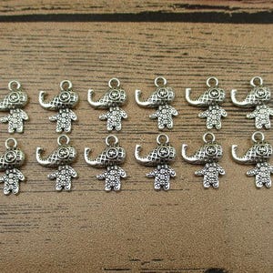 30 Mr. Elephant Charms, Antiksilberton-RS588