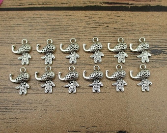 30 Herr Elephant Charms, antikes Silber Ton-RS588