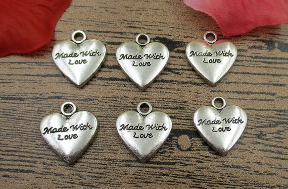 5//50pcs 20x19mm Antique Bronze Love Word Tibetan Charms Pendants LF