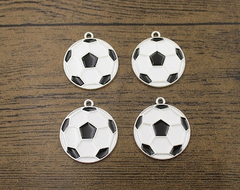 9x9.6 mm サッカーボールビーズ、エナメルサッカーボールビーズ